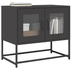 Mobile TV Nero 68x39x60,5 cm in Acciaio Laminato a Freddo