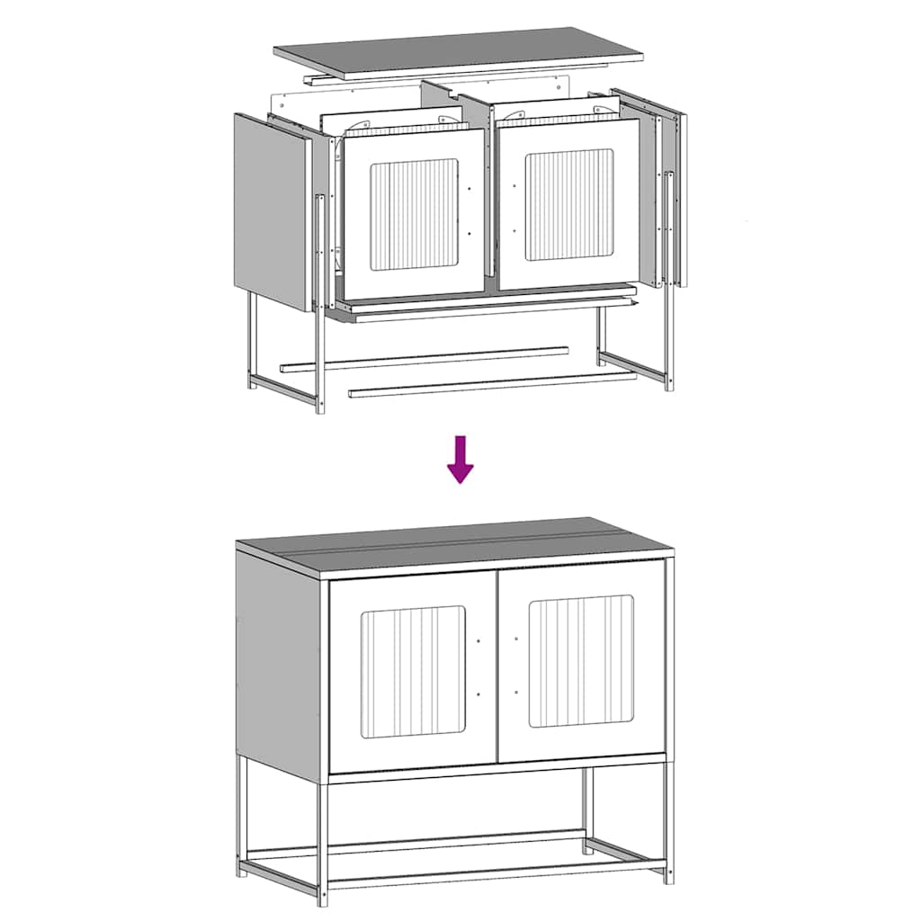 Mobile TV Rosa 68x39x60,5 cm in Acciaio Laminato a Freddo