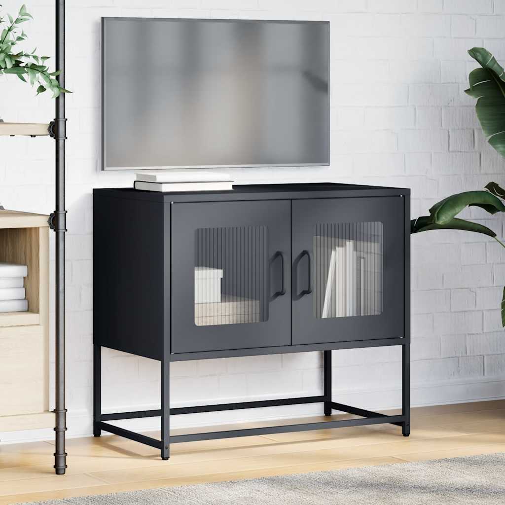 Mobile TV Antracite 68x39x60,5 cm in Acciaio Laminato a Freddo