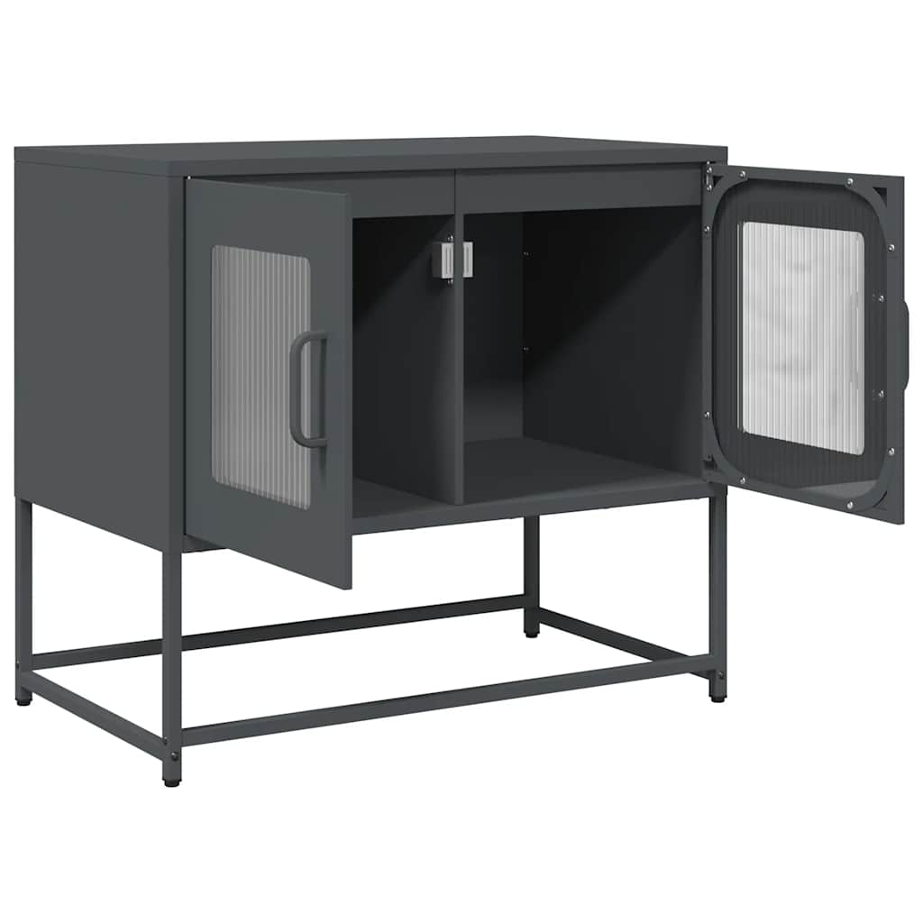 Mobile TV Antracite 68x39x60,5 cm in Acciaio Laminato a Freddo