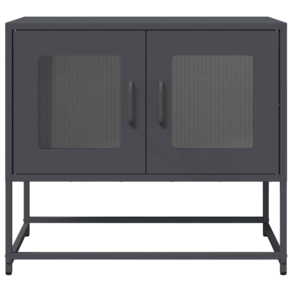 Mobile TV Antracite 68x39x60,5 cm in Acciaio Laminato a Freddo