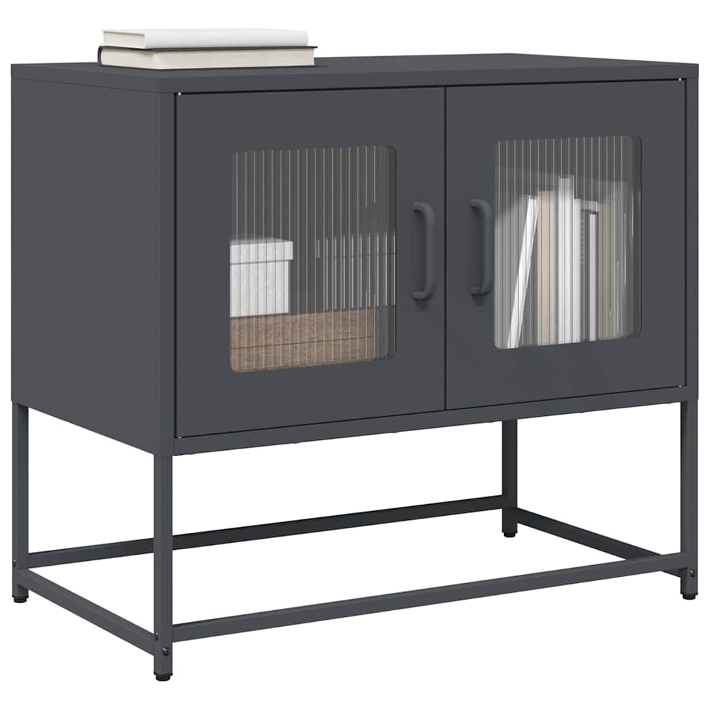 Mobile TV Antracite 68x39x60,5 cm in Acciaio Laminato a Freddo