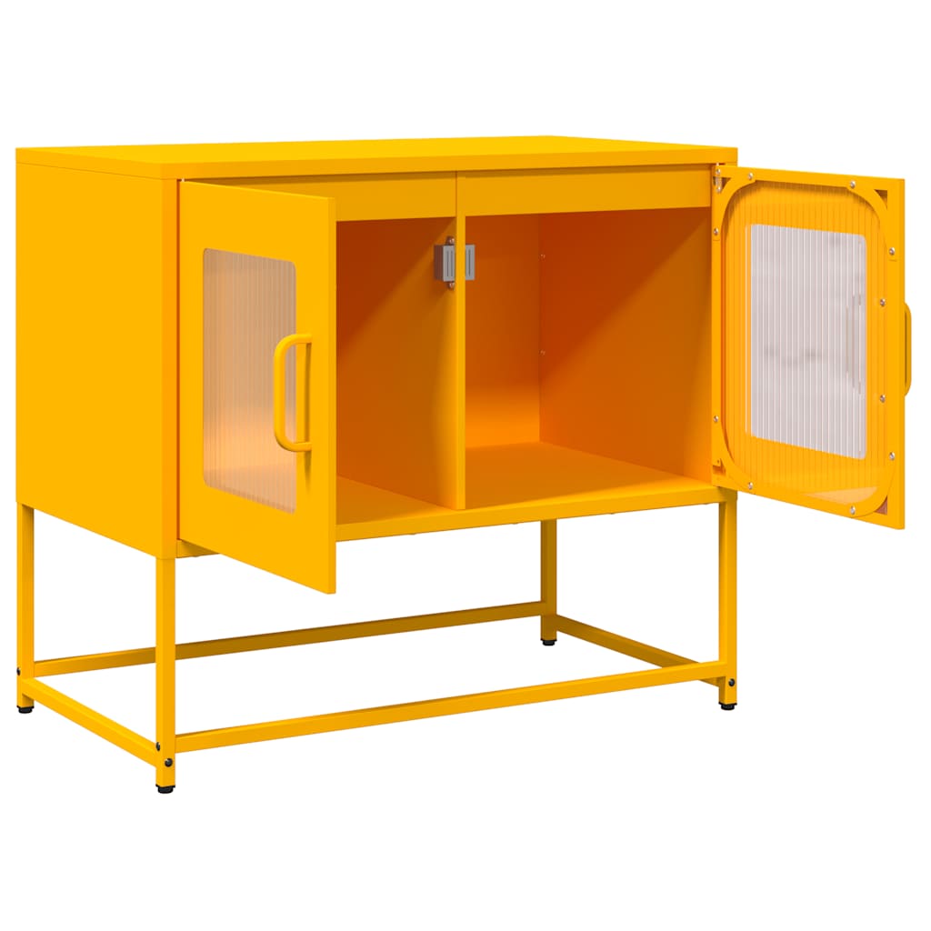 Mobile TV Giallo Senape 68x39x60,5 Acciaio Laminato a Freddo