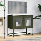 Mobile TV Verde Oliva 68x39x60,5cm in Acciaio Laminato a Freddo