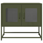 Mobile TV Verde Oliva 68x39x60,5cm in Acciaio Laminato a Freddo