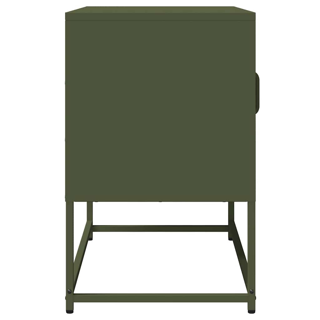 Mobile TV Verde Oliva 68x39x60,5cm in Acciaio Laminato a Freddo