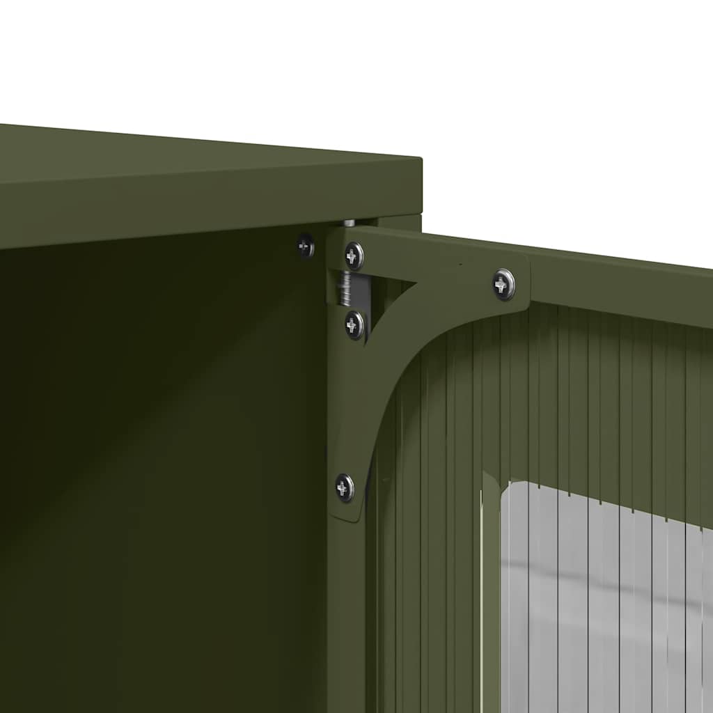Mobile TV Verde Oliva 68x39x60,5cm in Acciaio Laminato a Freddo