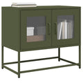 Mobile TV Verde Oliva 68x39x60,5cm in Acciaio Laminato a Freddo