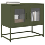 Mobile TV Verde Oliva 68x39x60,5cm in Acciaio Laminato a Freddo