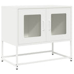 Mobile TV Bianco 68x39x60,5 cm in Acciaio Laminato a Freddo