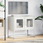 Mobile TV Bianco 68x39x60,5 cm in Acciaio Laminato a Freddo