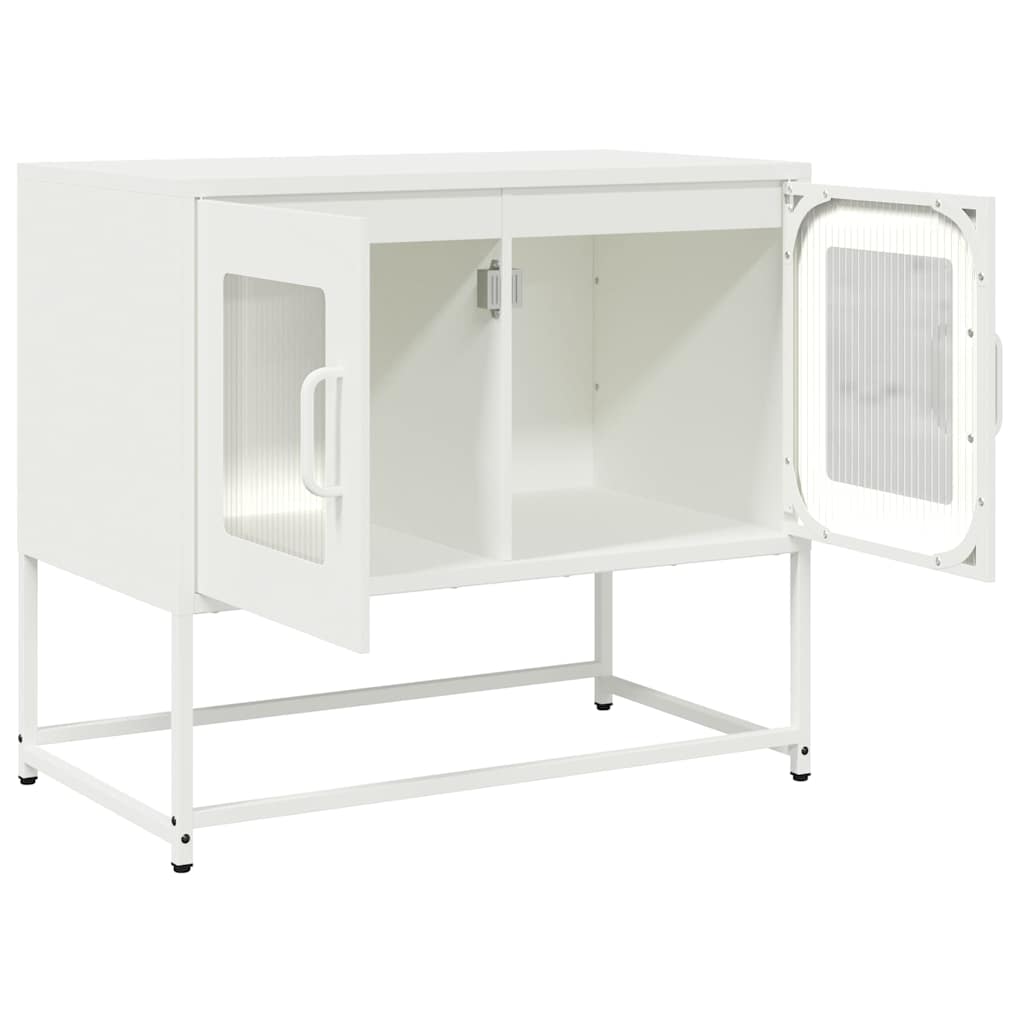 Mobile TV Bianco 68x39x60,5 cm in Acciaio Laminato a Freddo