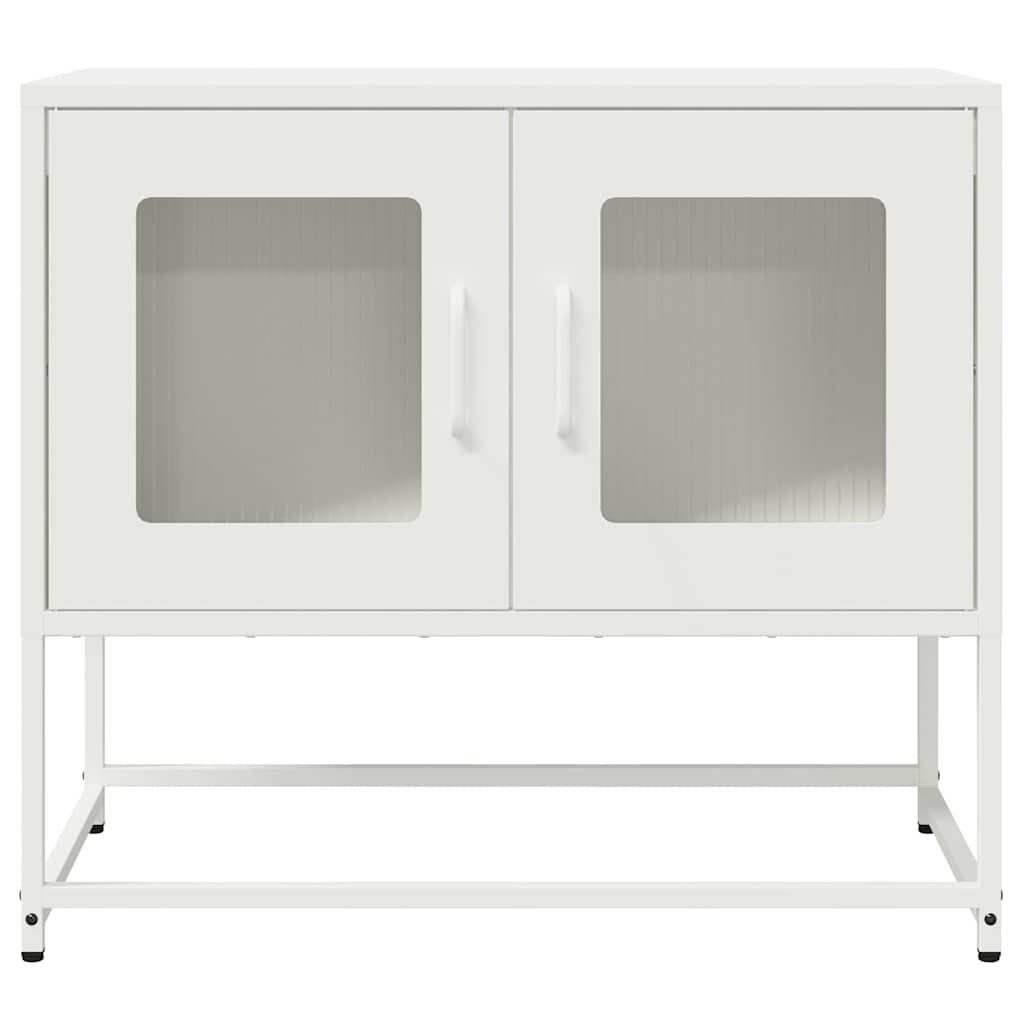 Mobile TV Bianco 68x39x60,5 cm in Acciaio Laminato a Freddo