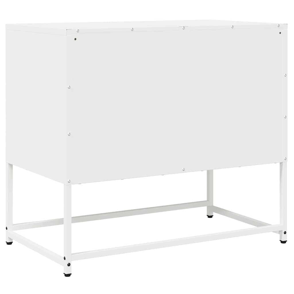Mobile TV Bianco 68x39x60,5 cm in Acciaio Laminato a Freddo