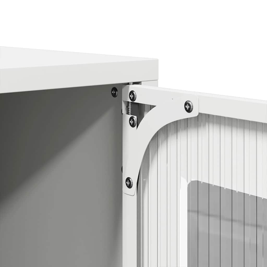 Mobile TV Bianco 68x39x60,5 cm in Acciaio Laminato a Freddo
