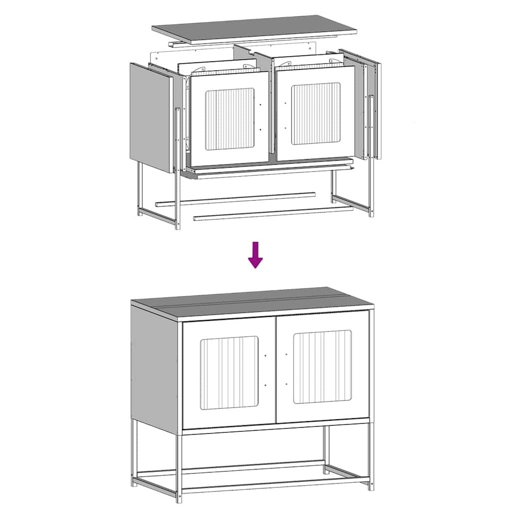 Mobile TV Bianco 68x39x60,5 cm in Acciaio Laminato a Freddo