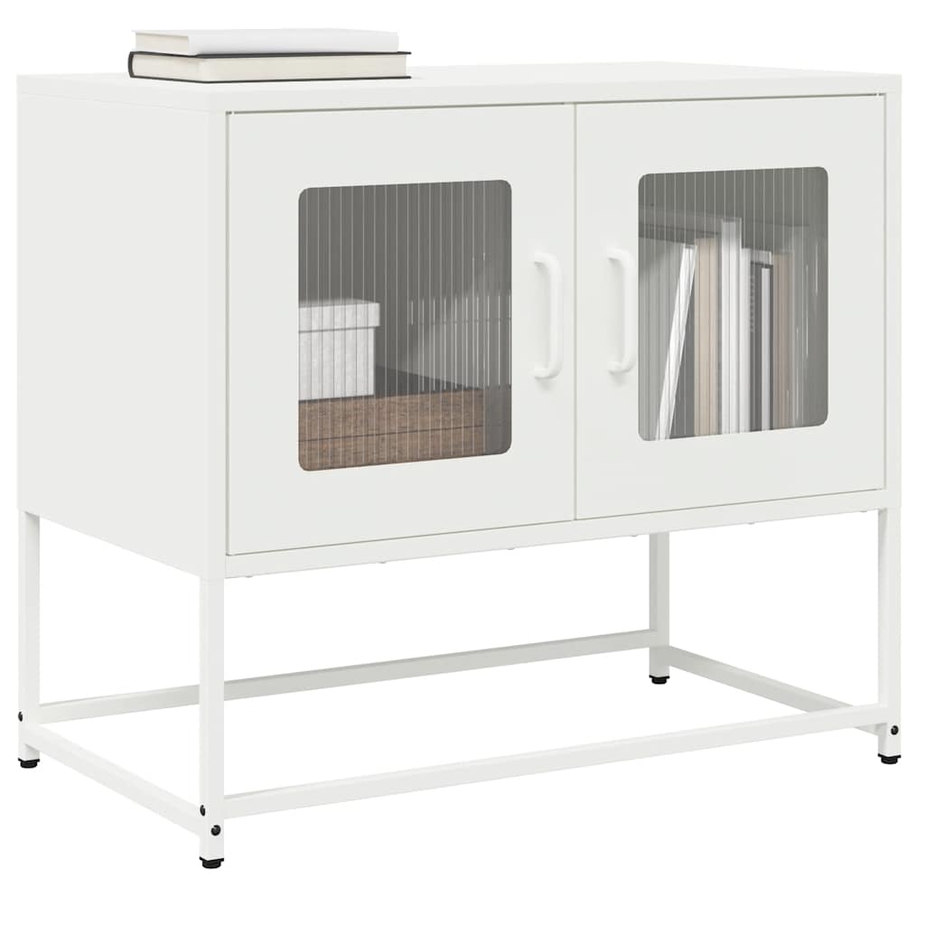 Mobile TV Bianco 68x39x60,5 cm in Acciaio Laminato a Freddo