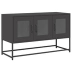 Mobile TV Nero 100,5x39x60,5 cm in Acciaio Laminato a Freddo