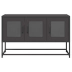 Mobile TV Nero 100,5x39x60,5 cm in Acciaio Laminato a Freddo