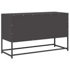 Mobile TV Nero 100,5x39x60,5 cm in Acciaio Laminato a Freddo