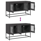 Mobile TV Nero 100,5x39x60,5 cm in Acciaio Laminato a Freddo