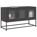 Mobile TV Nero 100,5x39x60,5 cm in Acciaio Laminato a Freddo