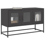 Mobile TV Nero 100,5x39x60,5 cm in Acciaio Laminato a Freddo