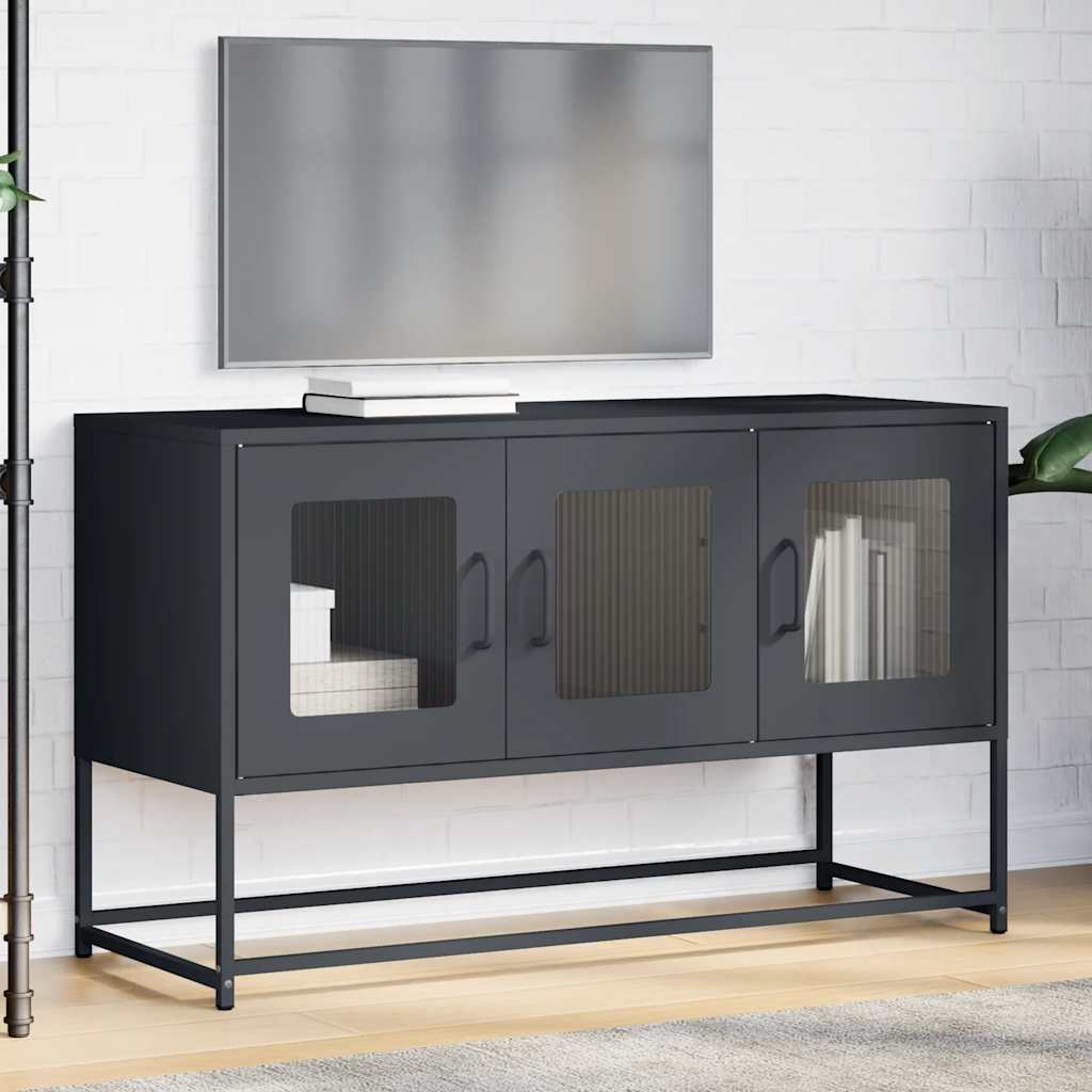 Mobile TV Antracite 100,5x39x60,5 cm Acciaio Laminato a Freddo
