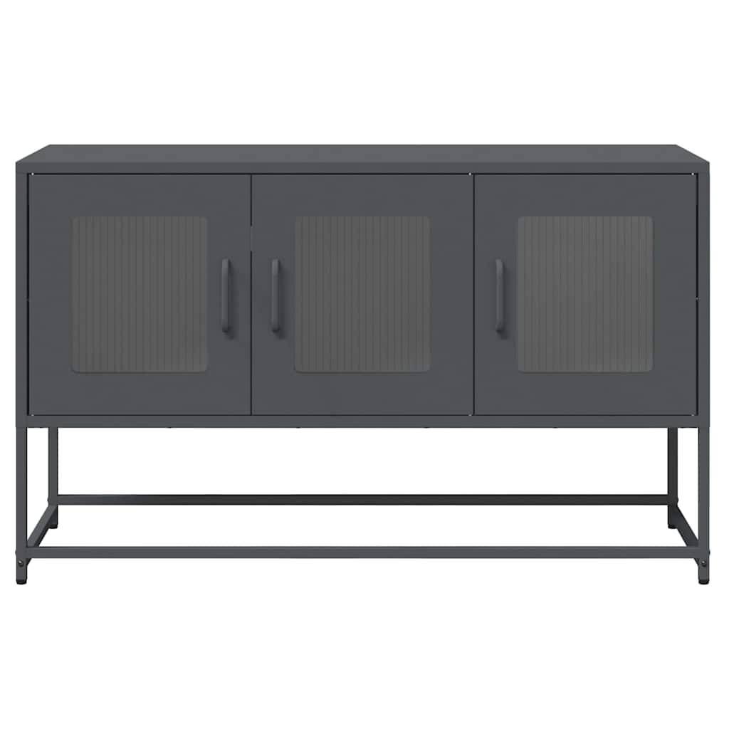 Mobile TV Antracite 100,5x39x60,5 cm Acciaio Laminato a Freddo