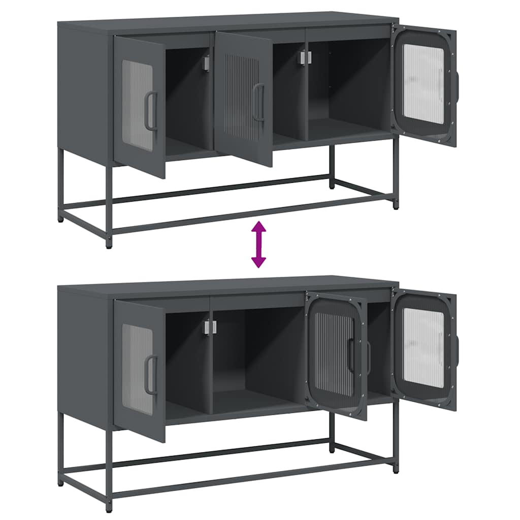 Mobile TV Antracite 100,5x39x60,5 cm Acciaio Laminato a Freddo