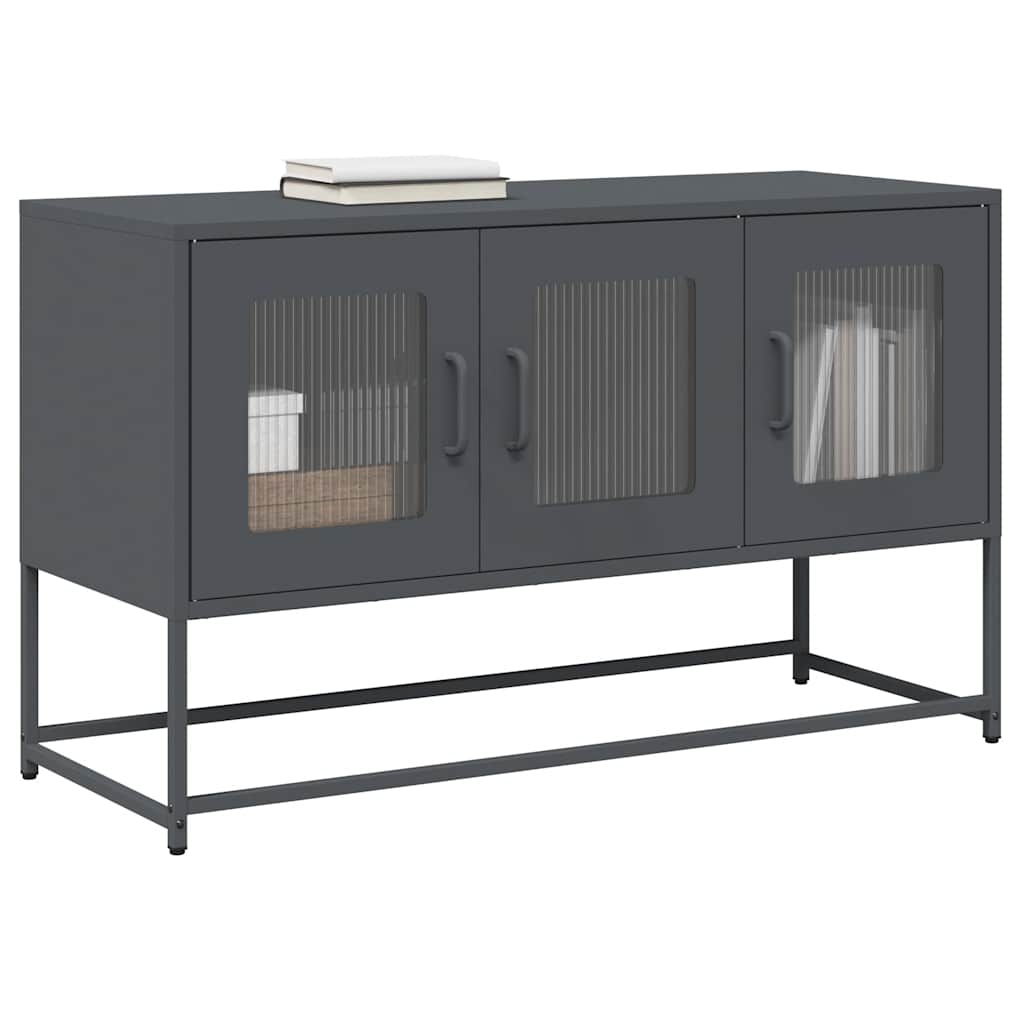 Mobile TV Antracite 100,5x39x60,5 cm Acciaio Laminato a Freddo