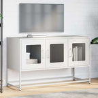 Mobile TV Bianco 100,5x39x60,5 cm in Acciaio Laminato a Freddo