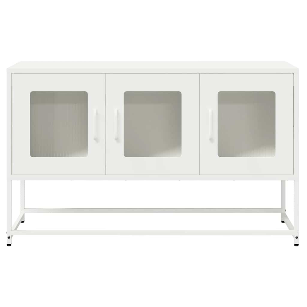 Mobile TV Bianco 100,5x39x60,5 cm in Acciaio Laminato a Freddo