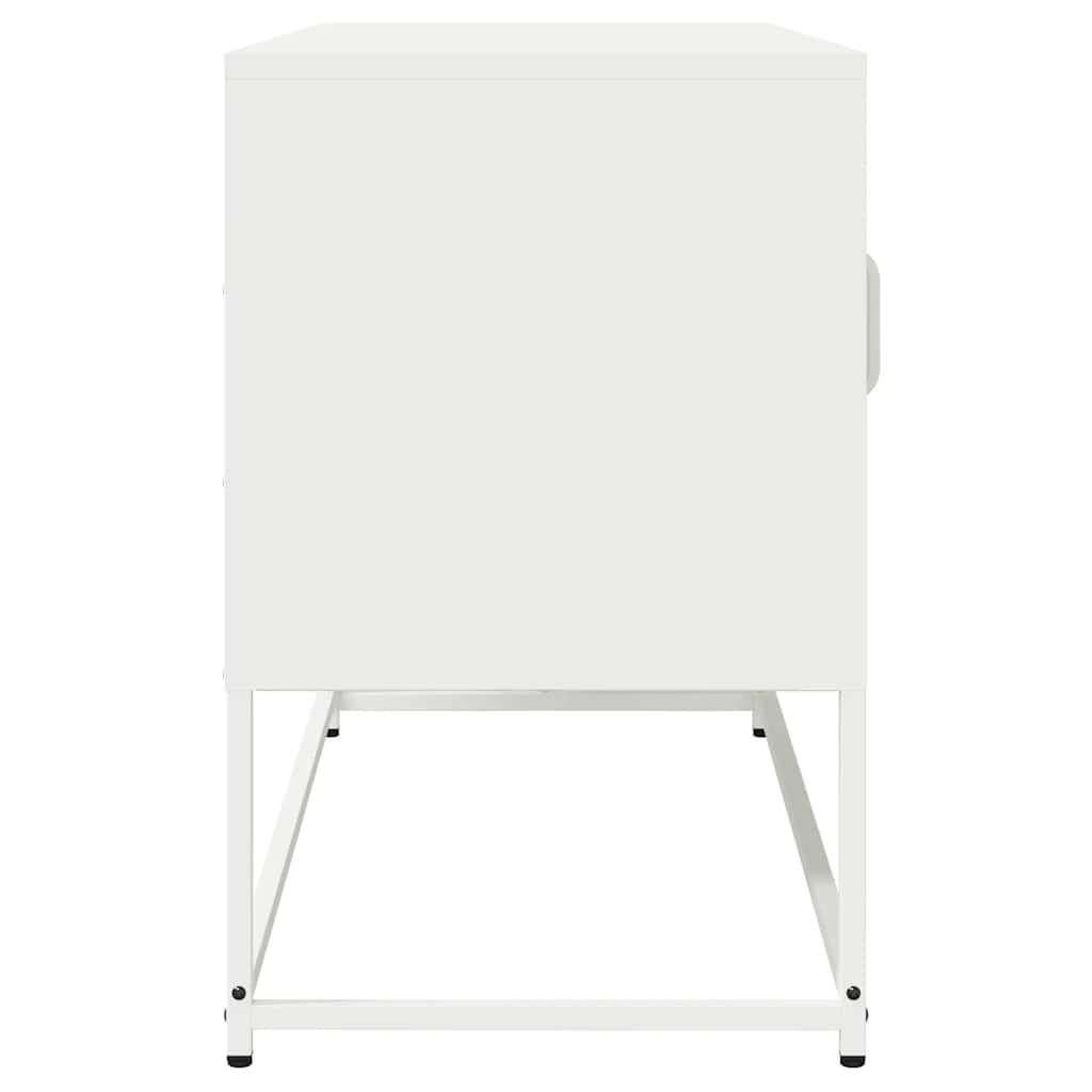 Mobile TV Bianco 100,5x39x60,5 cm in Acciaio Laminato a Freddo