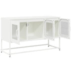 Mobile TV Bianco 100,5x39x60,5 cm in Acciaio Laminato a Freddo