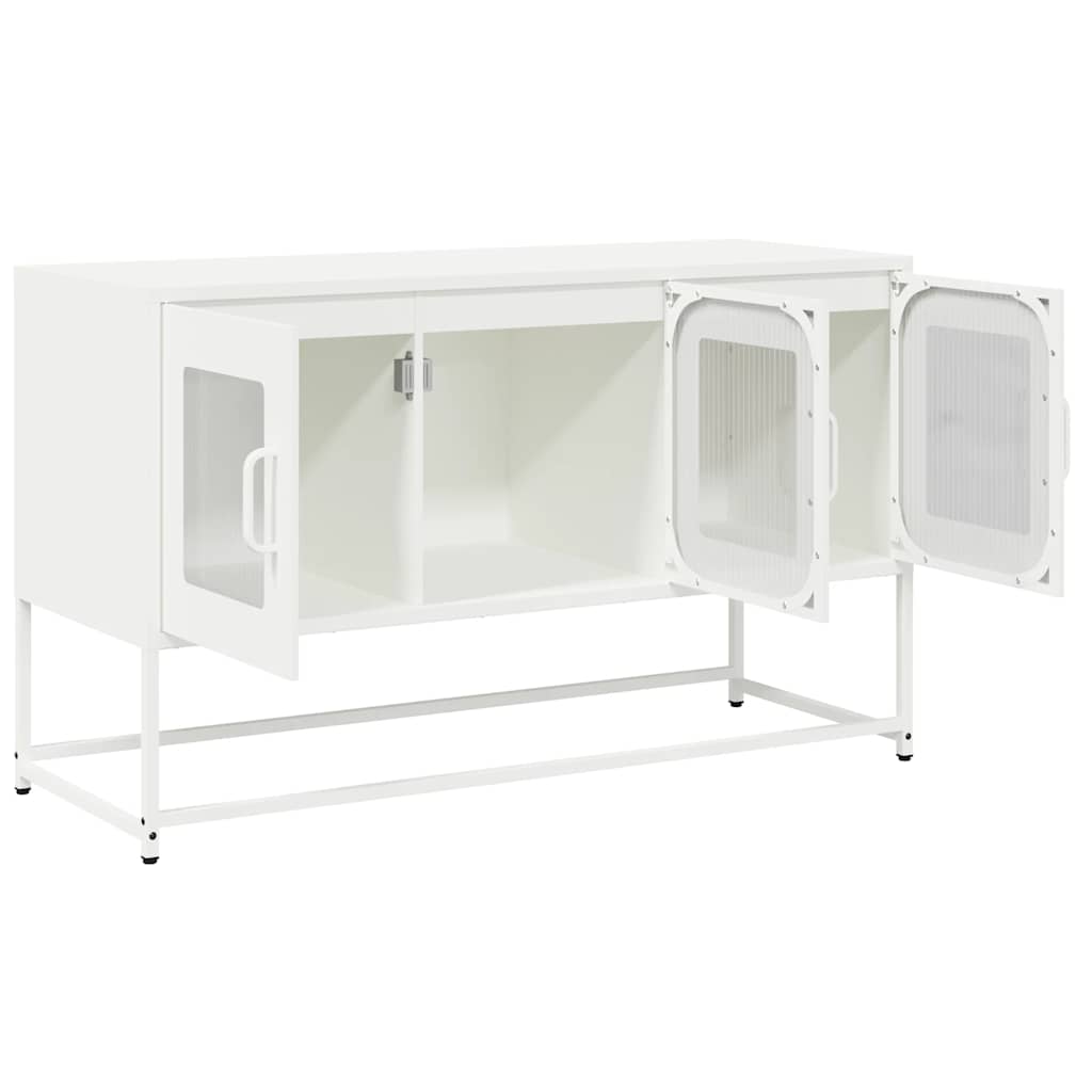 Mobile TV Bianco 100,5x39x60,5 cm in Acciaio Laminato a Freddo