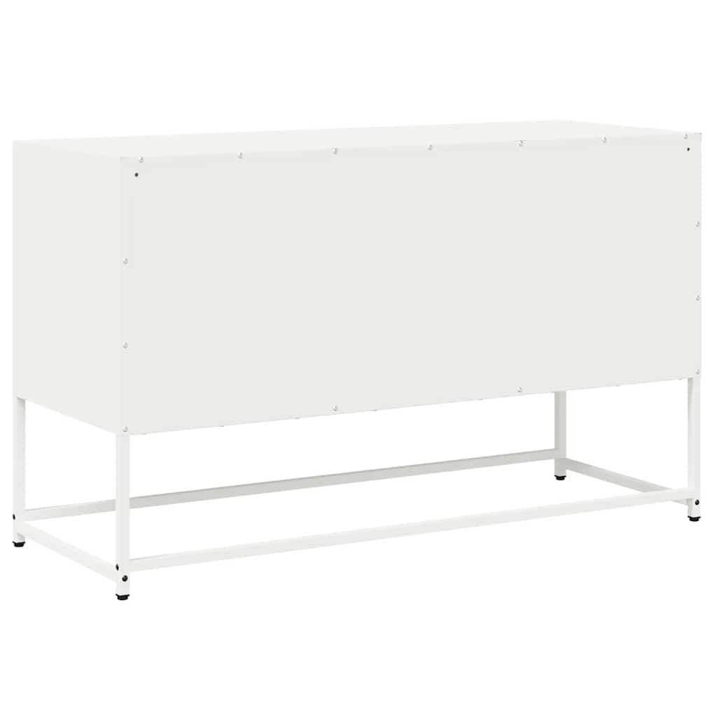 Mobile TV Bianco 100,5x39x60,5 cm in Acciaio Laminato a Freddo