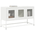 Mobile TV Bianco 100,5x39x60,5 cm in Acciaio Laminato a Freddo
