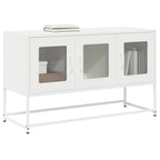 Mobile TV Bianco 100,5x39x60,5 cm in Acciaio Laminato a Freddo