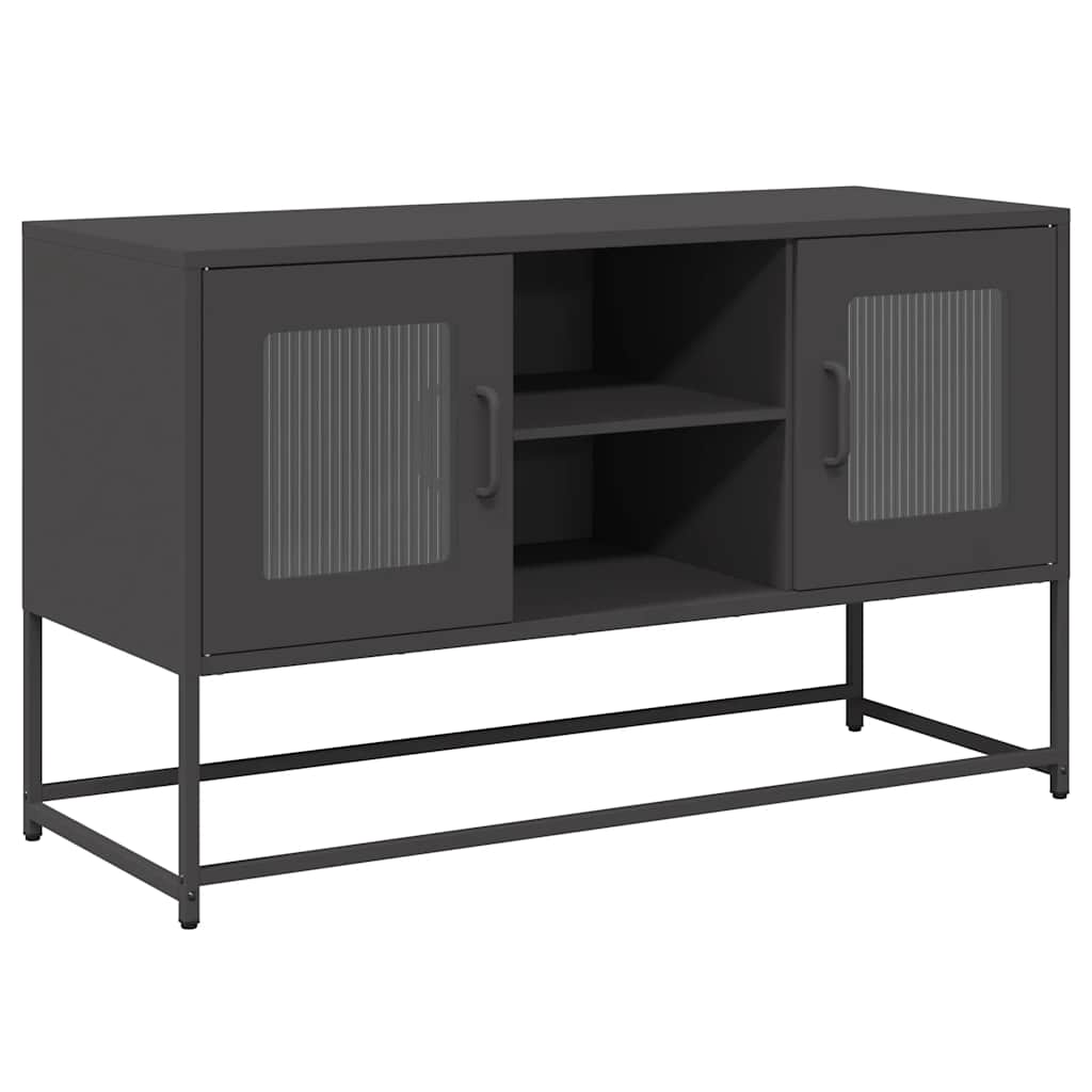 Mobile TV Nero 100,5x39x60,5 cm in Acciaio