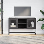 Mobile TV Nero 100,5x39x60,5 cm in Acciaio