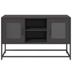 Mobile TV Nero 100,5x39x60,5 cm in Acciaio