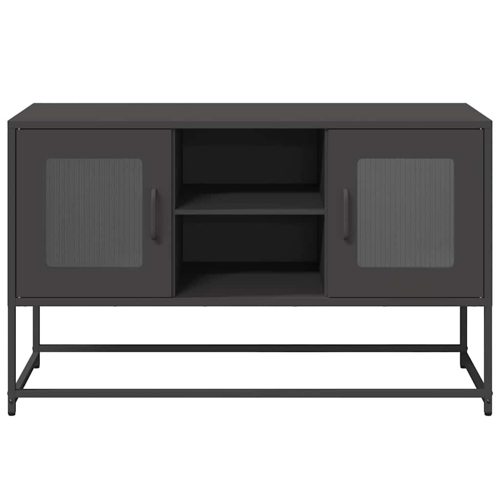Mobile TV Nero 100,5x39x60,5 cm in Acciaio