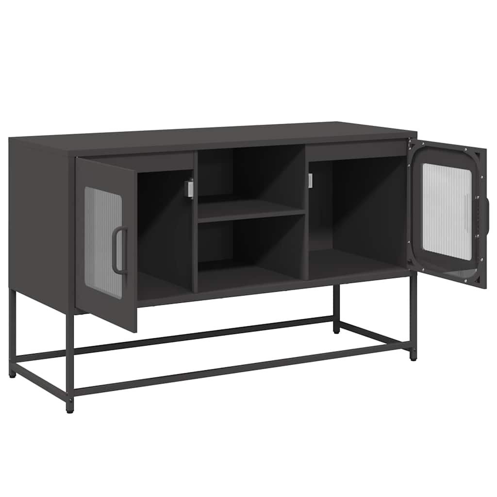 Mobile TV Nero 100,5x39x60,5 cm in Acciaio