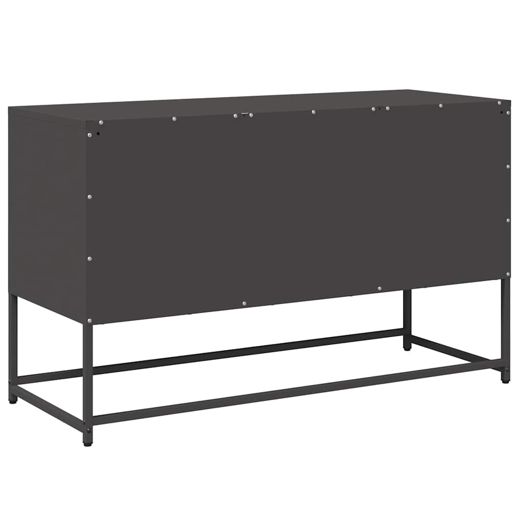 Mobile TV Nero 100,5x39x60,5 cm in Acciaio