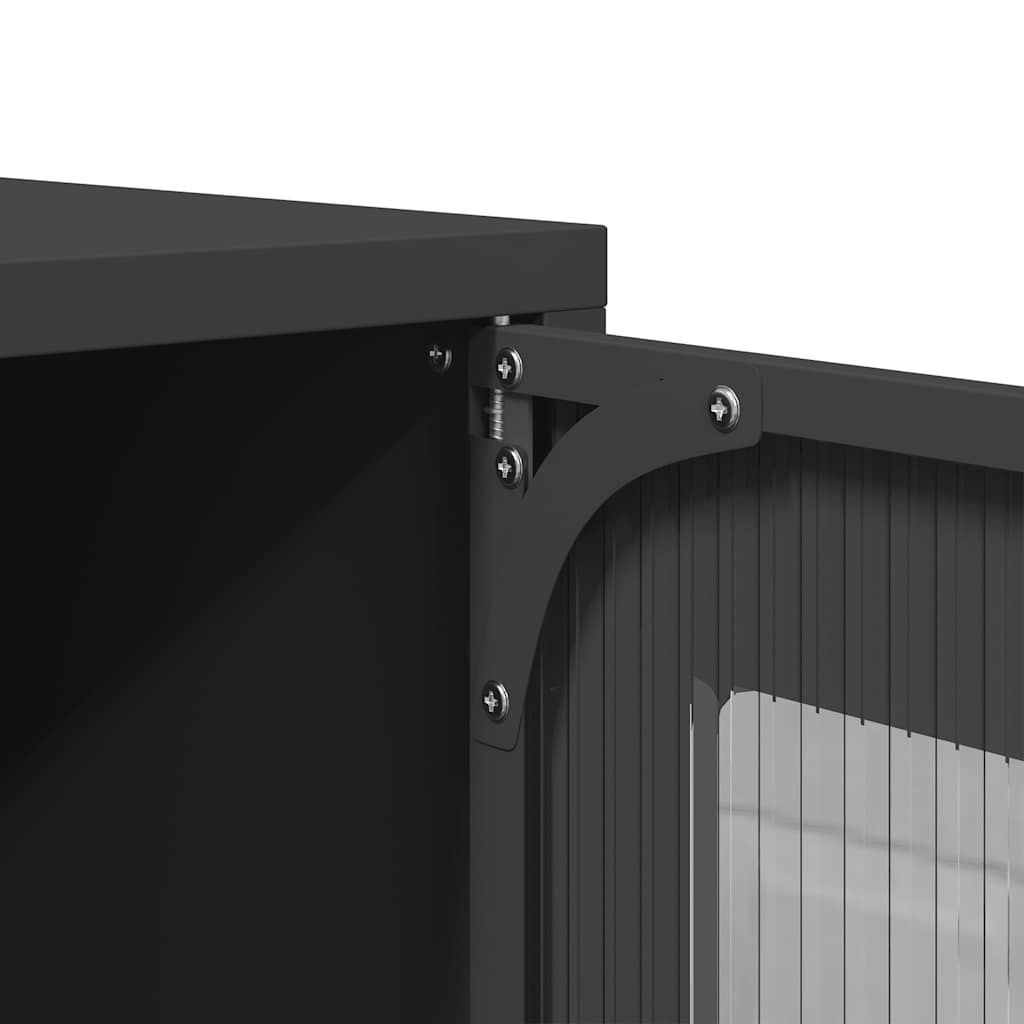 Mobile TV Nero 100,5x39x60,5 cm in Acciaio