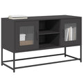 Mobile TV Nero 100,5x39x60,5 cm in Acciaio