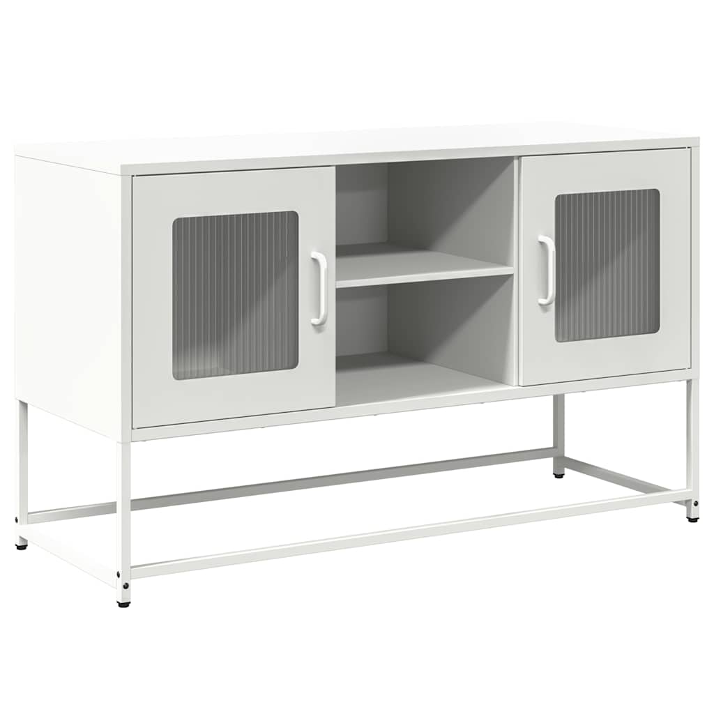 Mobile TV Bianco 100,5x39x60,5 cm in Acciaio