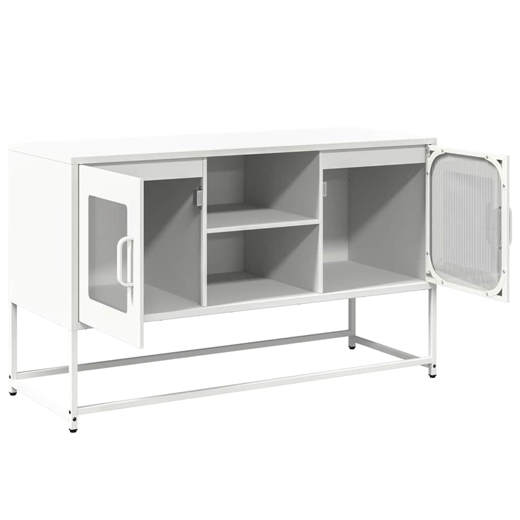 Mobile TV Bianco 100,5x39x60,5 cm in Acciaio