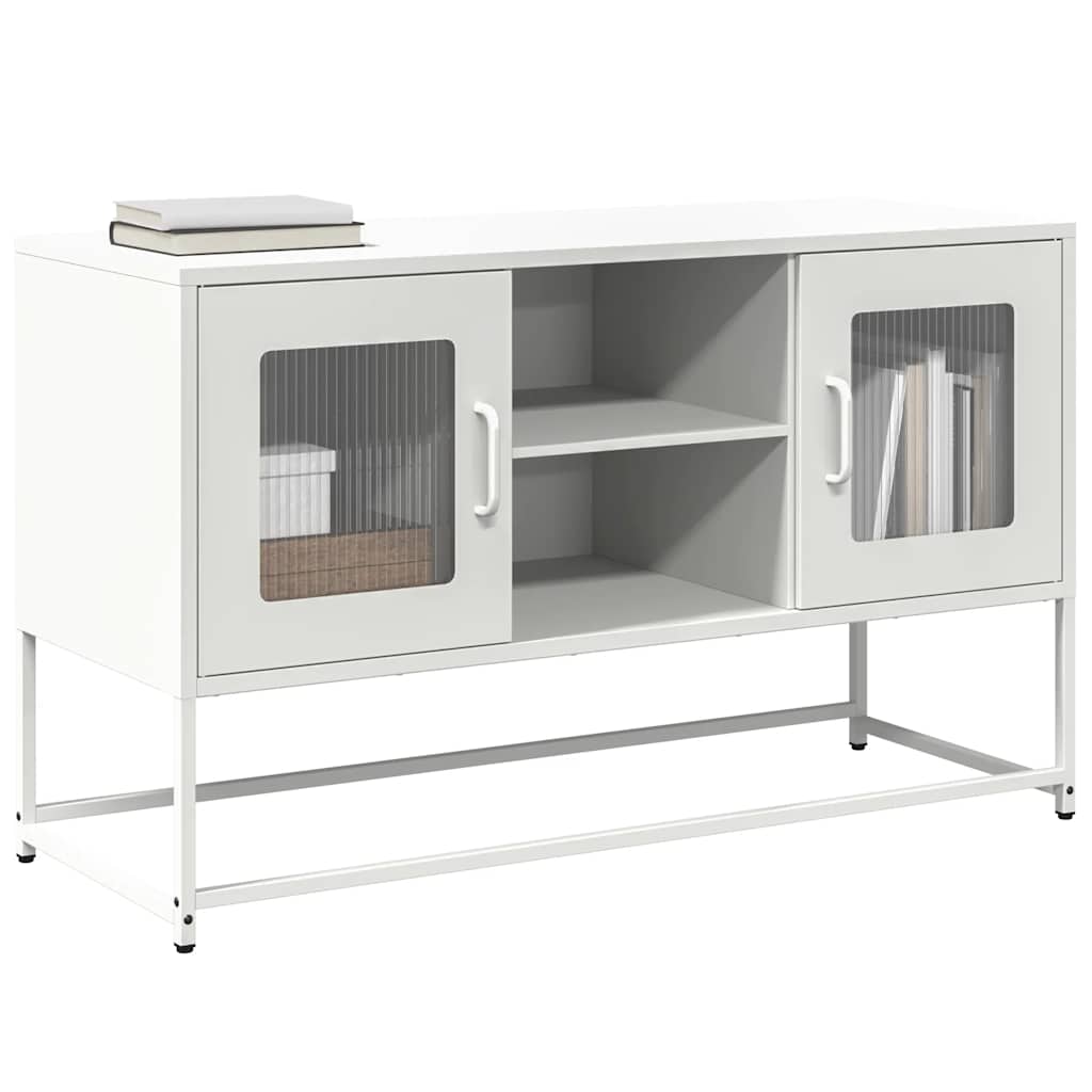 Mobile TV Bianco 100,5x39x60,5 cm in Acciaio
